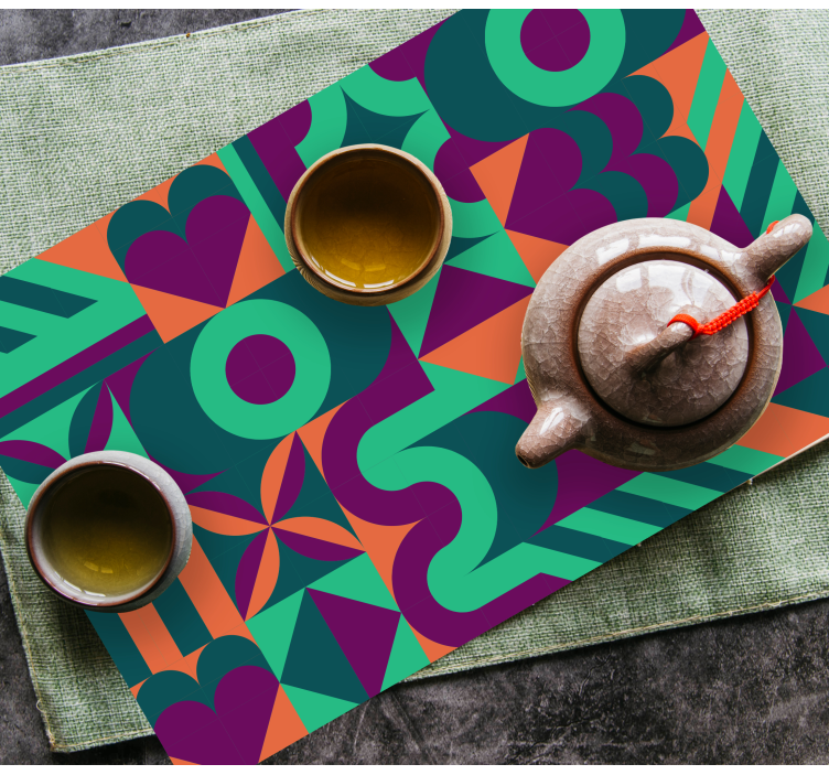 Coloured geometric pattern modern placemats - TenStickers