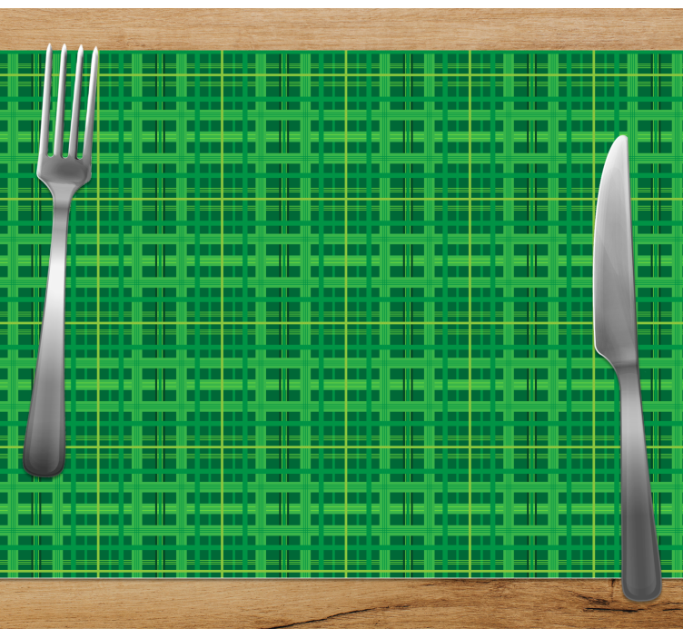 Green tartan textured placemats - TenStickers