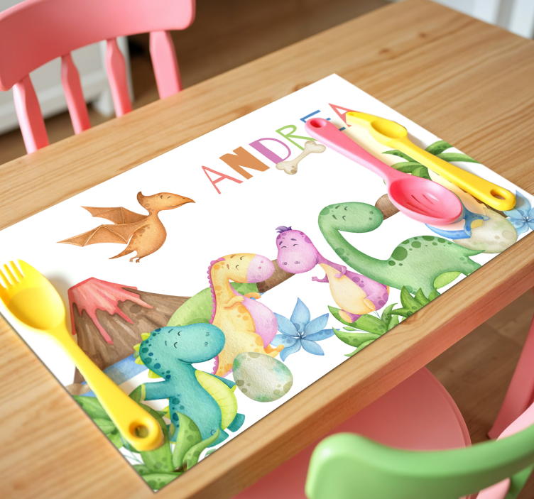 Jurassic scene customisable placemat - TenStickers
