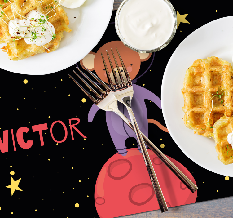 Little monkey with stars Personalised placemats - TenStickers