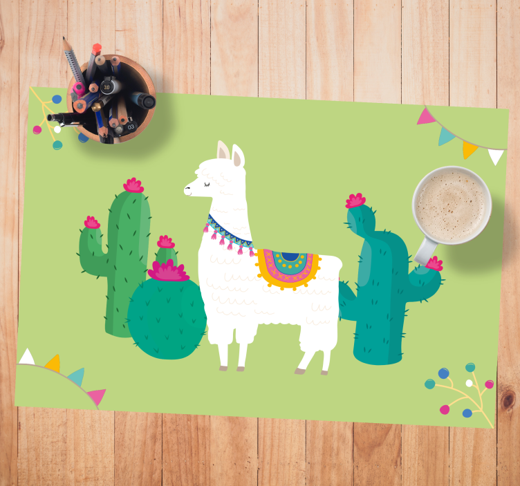 Llama with Cacti children placemat - TenStickers