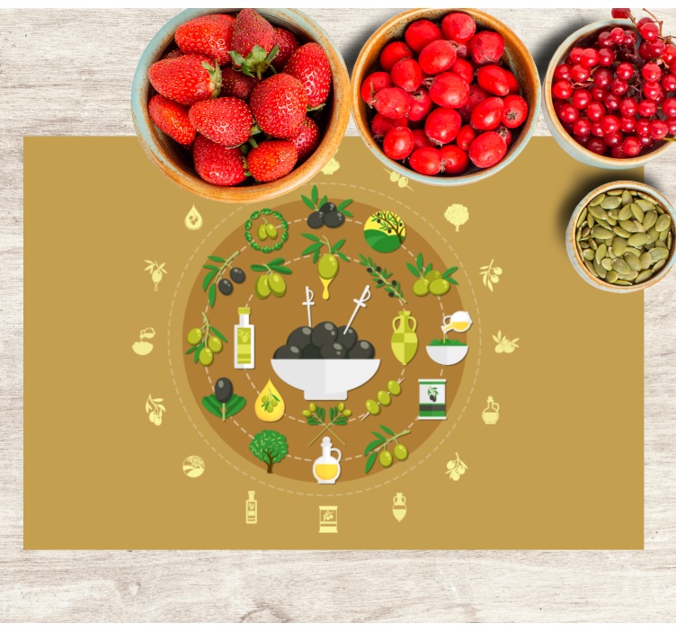 Olive themed Vinyl placemats - TenStickers