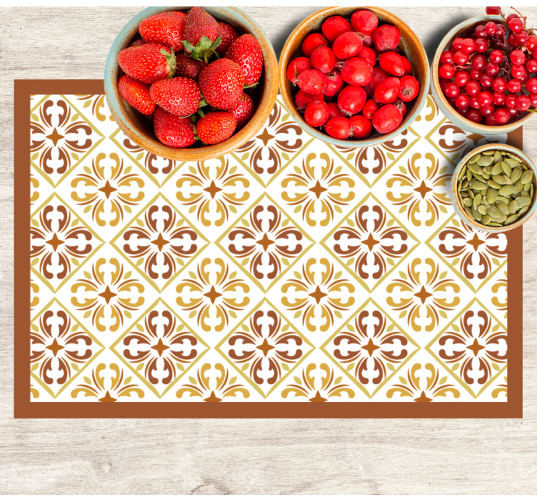 Orange/yellow pattern tile textured placemats - TenStickers