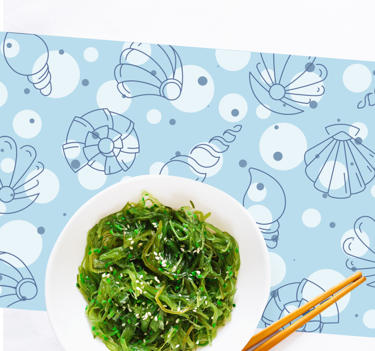 Pattern with shells rectangular vinyl placemats - TenStickers