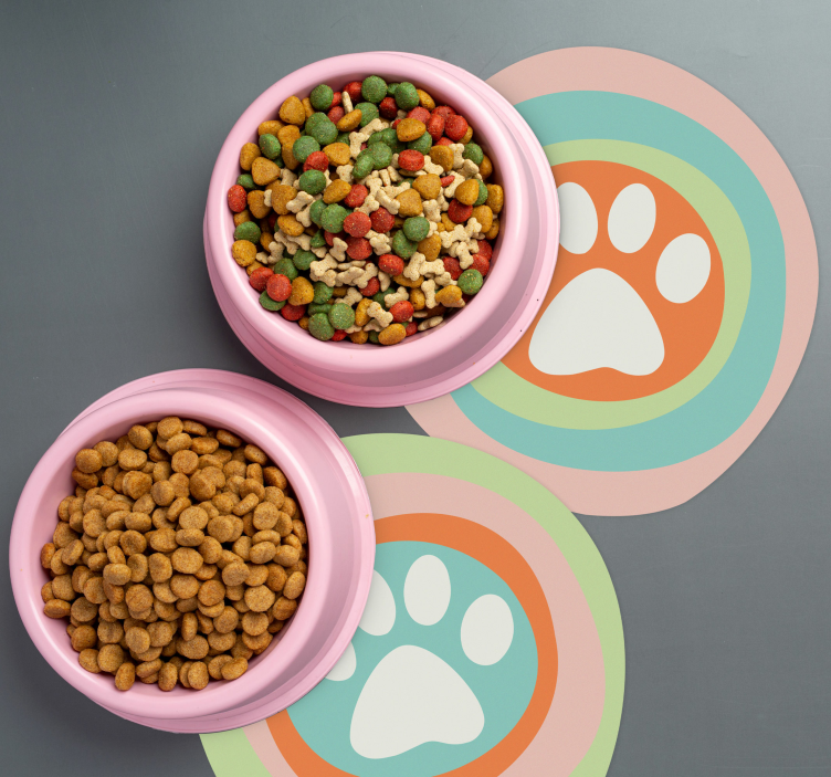 pet paws bowl original placemat - TenStickers