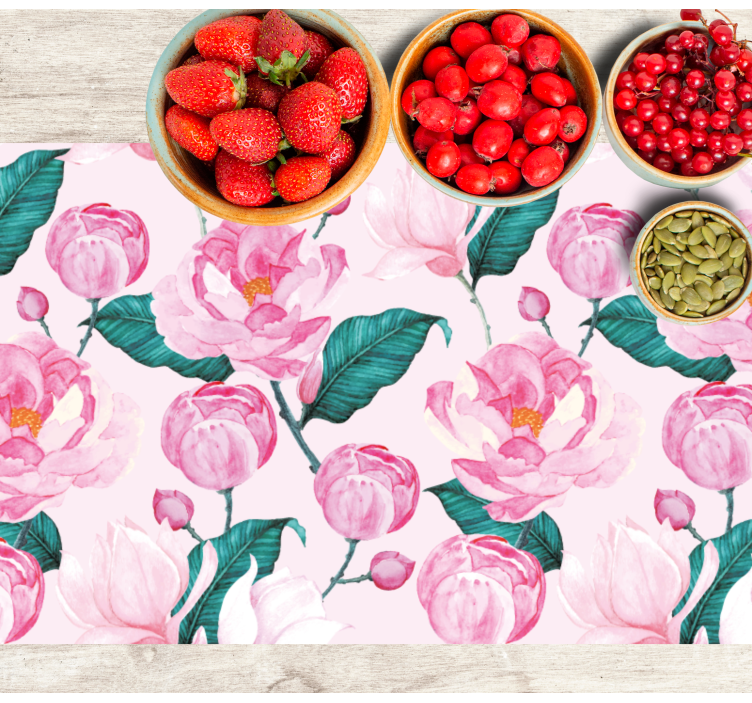 Pink Floral Pattern original placemat - TenStickers