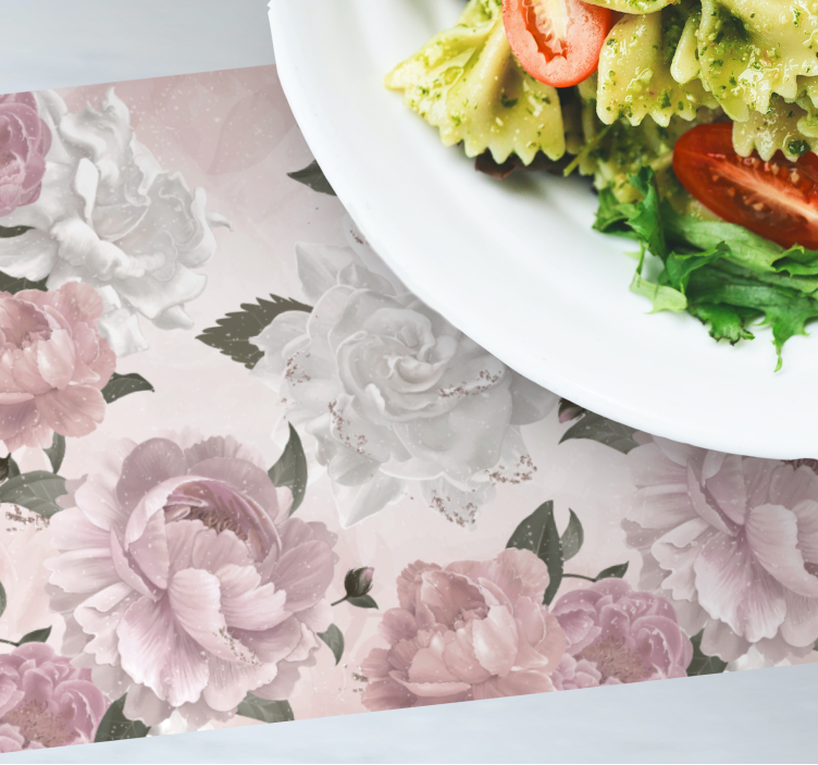 Provencal style peonies elegant placemats - TenStickers