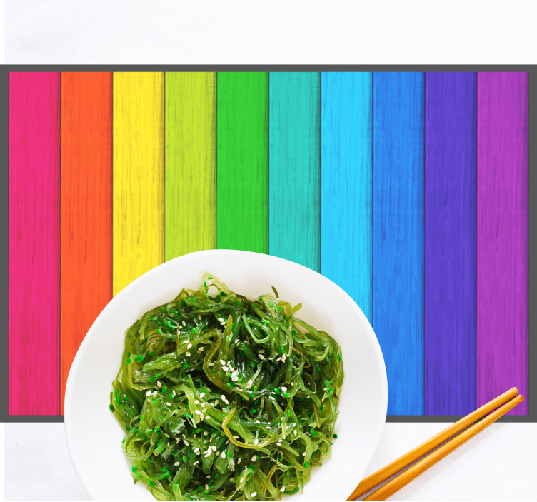 Realistic Rainbow Wooden original placemats - TenStickers