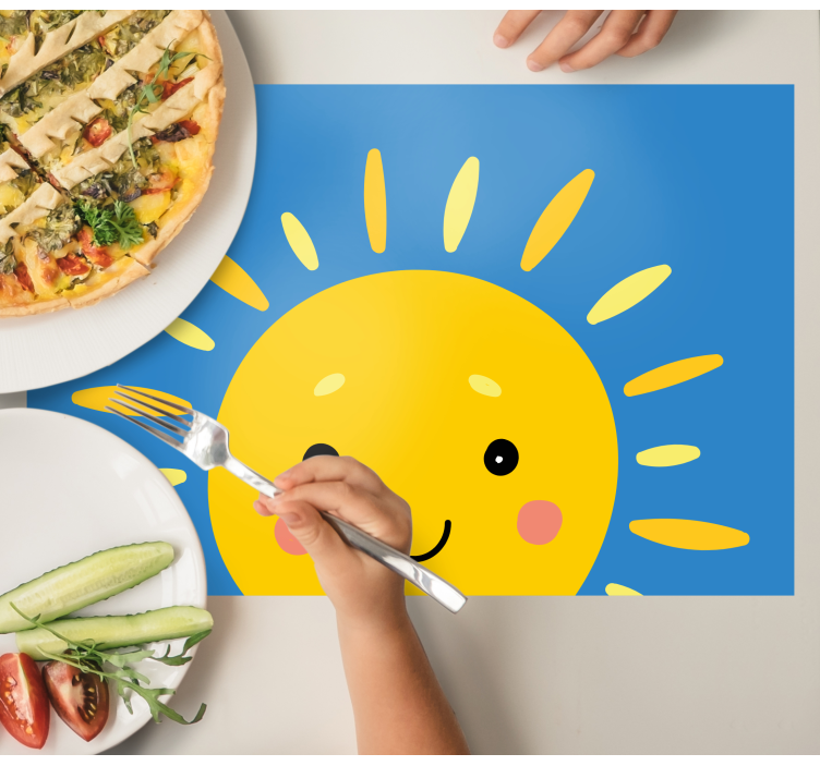 Sun with Face rectangular placemats - TenStickers