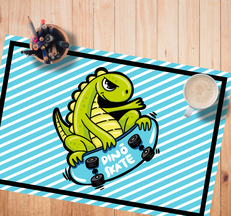 Swag skater T-Rex cartoon original placemats - TenStickers