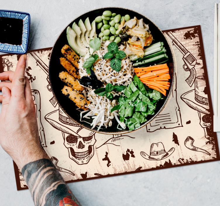 Western icons Other colors placemats - TenStickers