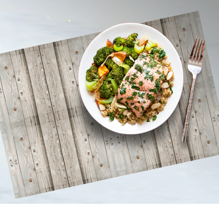 White pine wood effect textured placemats - TenStickers