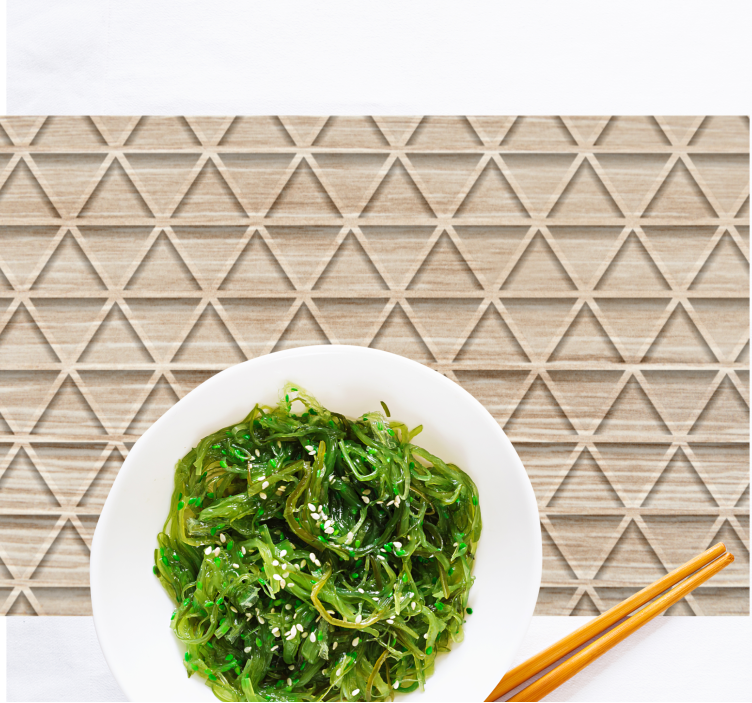 Wood effect triangle geometric pattern placemat - TenStickers