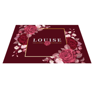 Customisable with roses name vinyl placemats - TenStickers