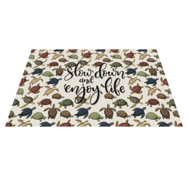 Variety of turtles text vinyl placemats - TenStickers