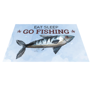 Eat sleep go fishing fish vinyl placemats - TenStickers