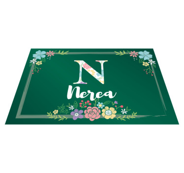 Customisable placemat floral initial design - TenStickers