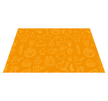 Orange background with cutlery original placemats - TenStickers
