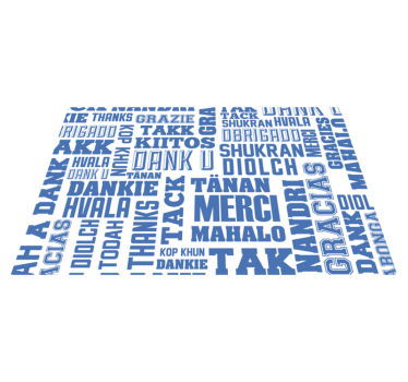 Thanks in many languages restaurant vinyl placemats - TenStickers