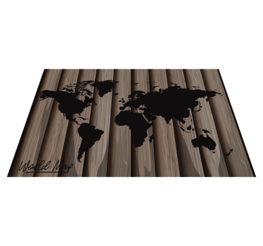 Wooden pattern with world map textured placemats - TenStickers