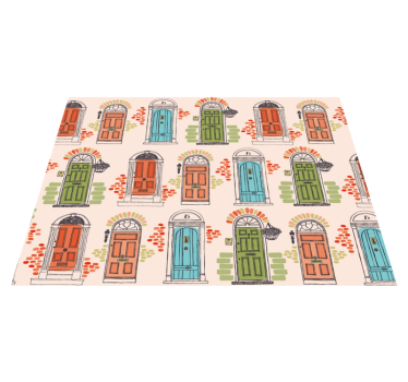 Original placemat colorful door designs - TenStickers