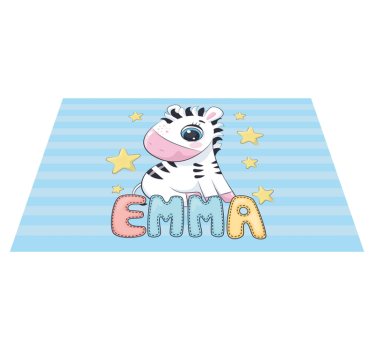 Cute Zebra with name Personalised table mats - TenStickers