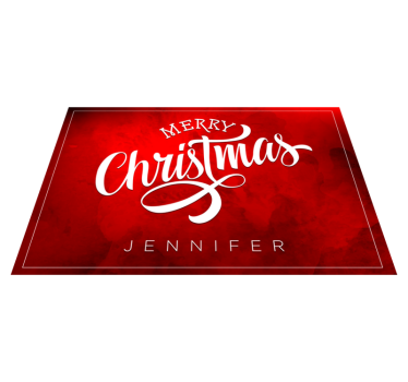 Merry Christmas text red vinyl placemats - TenStickers