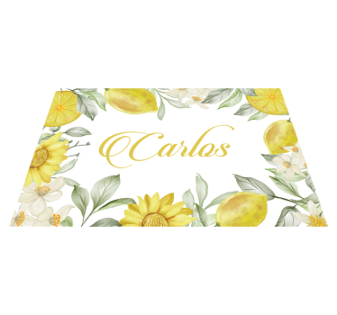 Customisable placemat lemon floral design - TenStickers