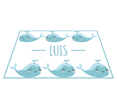 Children placemat with joyful whale designs - TenStickers
