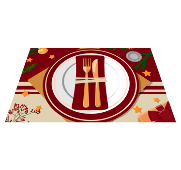 Holiday plates and cutlery Christmas table mats - TenStickers