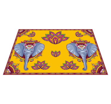 Original placemat elephant floral designs - TenStickers