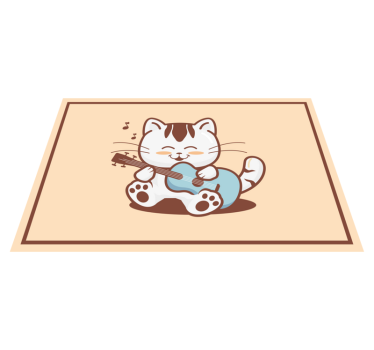 Musician cat cartoon modern vinyl placemats - TenStickers