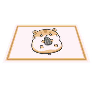 Cute hamster cartoon modern vinyl placemats - TenStickers