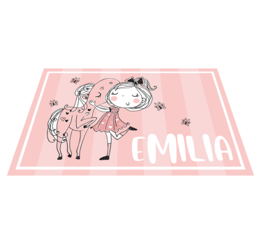 Charming girl horse children placemat - TenStickers