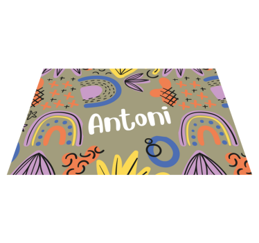 Customisable placemat colorful name design - TenStickers