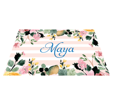 Customisable placemat floral custom name - TenStickers