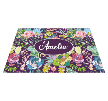 Customisable placemat floral personalized design - TenStickers
