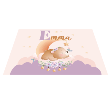 Children placemat sleeping bear with stars - TenStickers