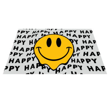 Placemat with quote happy smiley face - TenStickers