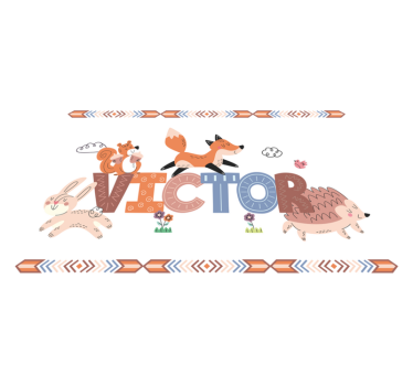 Children placemat animal friends together - TenStickers