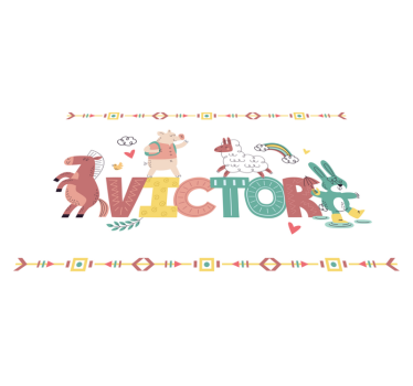 Farm kid animals with customisable name Personalised table mats - TenStickers
