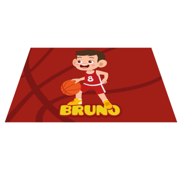 Kid basketball player with name kids table mat - TenStickers