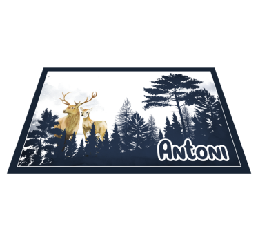 Scandinavian style forest friends kids table mat - TenStickers