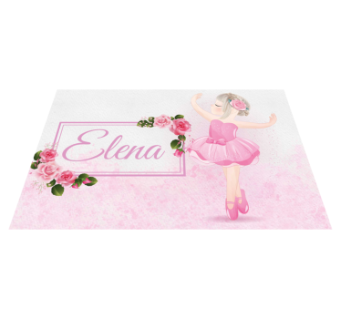 Ballet dancer Personalised vinyl placemat - TenStickers