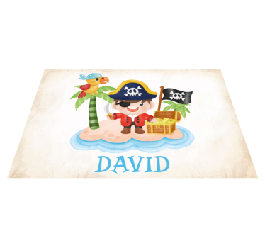 Cartoon pirate Personalised vinyl placemat - TenStickers