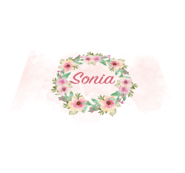Watercolour flowers with name placemat - TenStickers