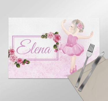 Ballet dancer Personalised vinyl placemat - TenStickers