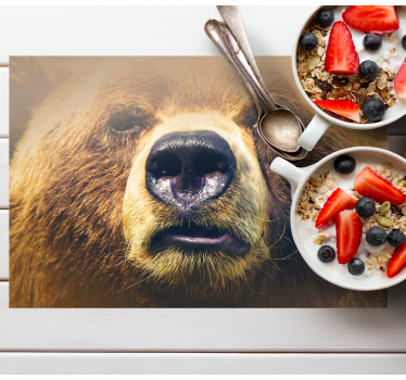 Bear Face Other colors vinyl placemats - TenStickers