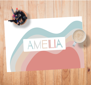 "Boho" rainbow waves kids table mat - TenStickers