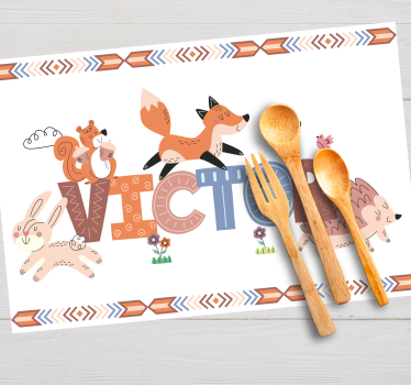 Children placemat animal friends together - TenStickers